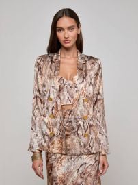 Colin Silk Blazer in Tan Multi Western Snake L39AGENCE at L'Agence