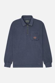 Collar Zip Up Blue Tee at Kuwalla