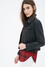 Collared Faux Leather Jacket  Forever 21 - 2000099022 at Forever 21