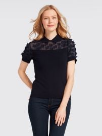 Collared Fleurette Sweater at Draper James