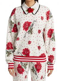 Collared Rose-Print Sweatshirt at Saks Fifth Avenue