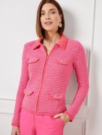 Collared Zip Cardigan - Dash Stripe Talbots at Talbots