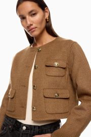 Collarless Felted Cropped Jacket by Sandro Rent the Runway at Rent the Runway