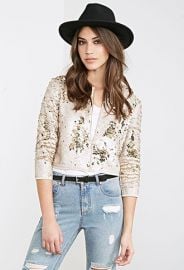 Collarless Sequined Jacket  Forever 21 - 2000100942 at Forever 21