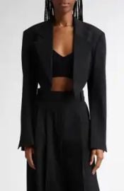 Collarless Slit Detailing Tailored Jacket at Nordstrom