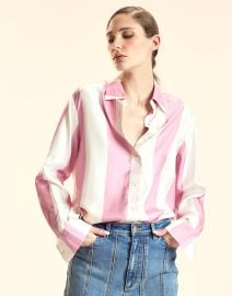 Collectible Stripe Silk Shirt Cynthia Rowley at Cynthia Rowley