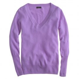 Collection cashmere V-neck sweater in Hthr Hyacinth at J. Crew