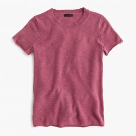 Collection cashmere short-sleeve T-shirt in Berry at J. Crew