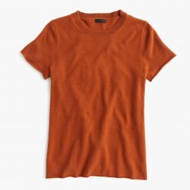 Collection cashmere short-sleeve T-shirt in Warm Sepia at J. Crew