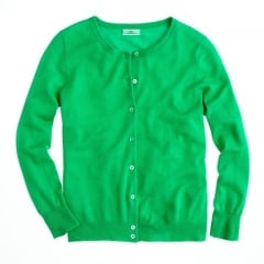 Collection featherweight cashmere cardigan in green at J. Crew