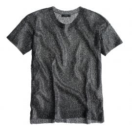 Collection short-sleeve foil sequin sweater in Pewter Black at J. Crew