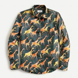 Collection silk twill shirt in giraffes at J. Crew