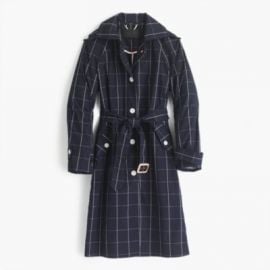 Collection trench coat in windowpane at J. Crew