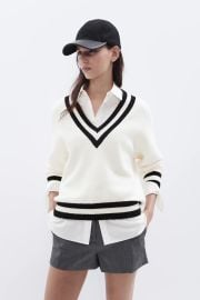 Collegiate V Neck Knit Unison Label at Unison