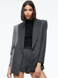 Colley Notch Collar Blazer In Greycharcoal Pinstripe Alice And Olivia at Alice + Olivia