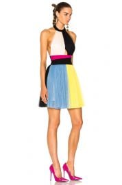 Color Block Halter Top Tulle Dress by Fausto Puglisi at Forward