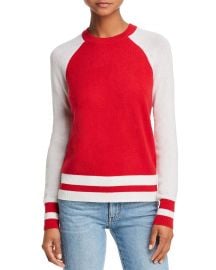 Color-Block Raglan Cashmere Sweater AQUA Cashmere at Bloomingdales