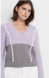 Color Block Sweater in Violet at Club Monaco