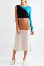 Color-block wool midi dress by Diane Von Furstenberg at Net A Porter