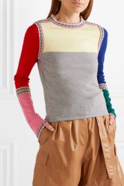 Color-block wool sweater by Rosie Assoulin at Net A Porter