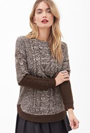 Colorblock Cable Knit Sweater at Forever 21