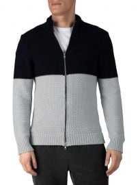 Colorblock Cotton-Blend Zip Up Sweater at Saks Fifth Avenue