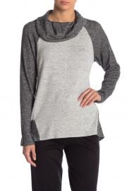 Colorblock Cowl Neck Hi-Lo Pullover at Nordstrom Rack