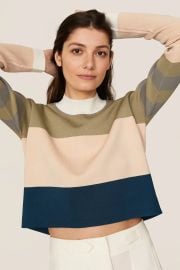 Colorblock Mock Neck Sweater by Club Monaco Rent the Runway at Rent the Runway