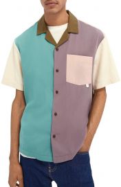 Colorblock Short Sleeve Button-Up Shirt at Nordstrom