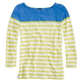 Colorblock Stripe Boatneck Tee at J.Crew