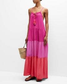 Colorblock Tiered Maxi Dress at Neiman Marcus