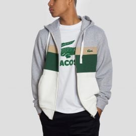 Colorblock Zipped Hooded Sweatshirt at Lacoste