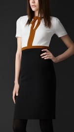 Colorblock dress by Burberry at Burberry