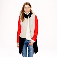 Colorblock funnel coat at J. Crew