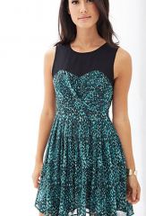 Colorblock printed aline dress at Forever 21