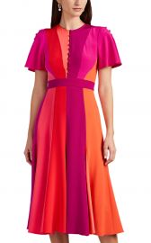 Colorblocked Silk Midi-Dress at Barneys