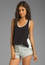 Colorblocked Tank in Black by Splendid at Revolve