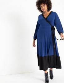 Colorblocked Wrap Dress at Eloquii