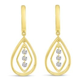 Colormerchants - 14K Yellow Gold Dashing Diamonds Chandelier Drop Earrings at Color Merchants