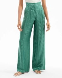 Colter Wide-Leg GeometricPant in Clover at Veronica Beard