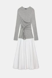 Combination Tie Midi Dress at Zara