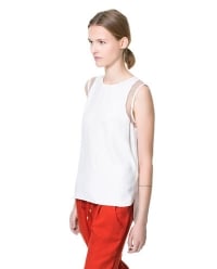 Combination fabric top at Zara