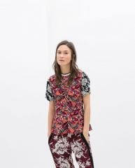 Combination printed top at Zara