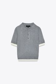 Combined Knit Polo Top at Zara