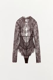 Combined Lace Back Neck Bodysuit at Zara