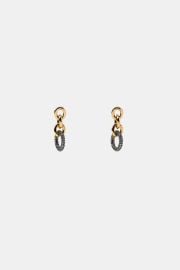 Combined Shiny Link Earrings at Zara