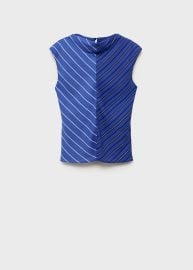 Combined striped blouse - Women MANGO USA at Mango