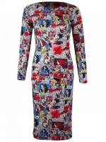 Comic print midi dress at Karma Clothing