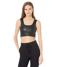 Commando Faux Leather Square Neck Crop Top com at Zappos