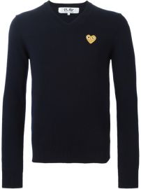 Comme Des Gar  231 ons Play Embroidered Heart Sweater  - Tnt at Farfetch